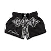 Ornamental Silver Cross Print Muay Thai Boxing Shorts