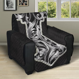 Ornamental Silver Cross Print Recliner Protector