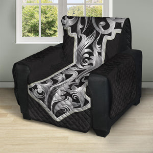 Ornamental Silver Cross Print Recliner Protector