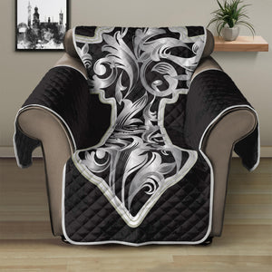 Ornamental Silver Cross Print Recliner Protector