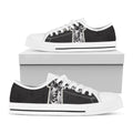 Ornamental Silver Cross Print White Low Top Sneakers