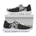 Ornamental Silver Cross Print White Running Shoes