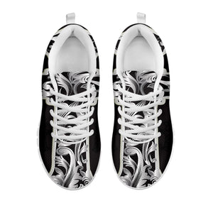 Ornamental Silver Cross Print White Sneakers