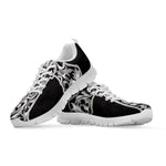 Ornamental Silver Cross Print White Sneakers