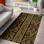 Ornamental Western Damask Print Area Rug