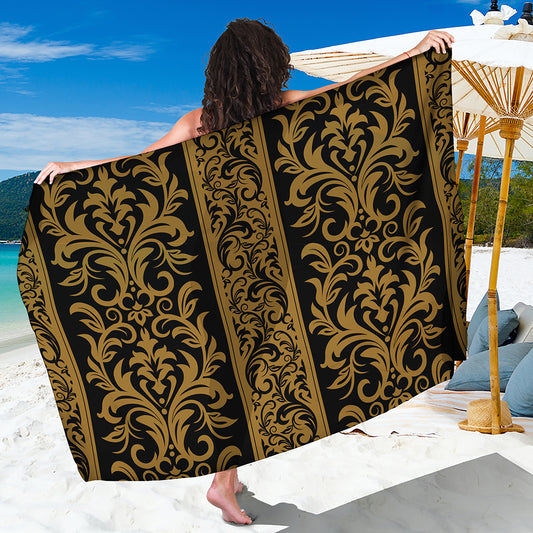 Ornamental Western Damask Print Beach Sarong Wrap