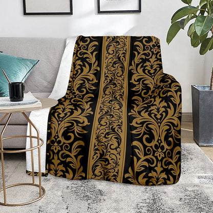 Ornamental Western Damask Print Blanket