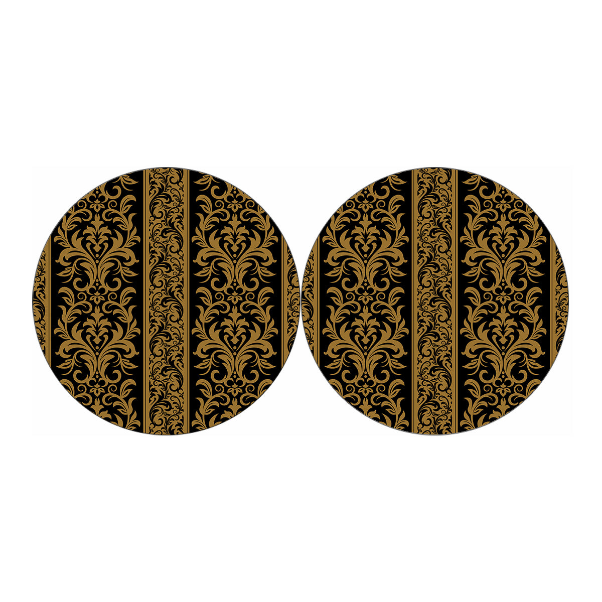 Ornamental Western Damask Print Car Coasters