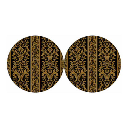 Ornamental Western Damask Print Car Coasters