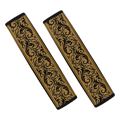 Ornamental Western Damask Print Car Seat Belt Covers