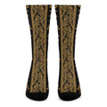Ornamental Western Damask Print Crew Socks