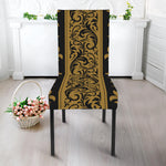 Ornamental Western Damask Print Dining Chair Slipcover