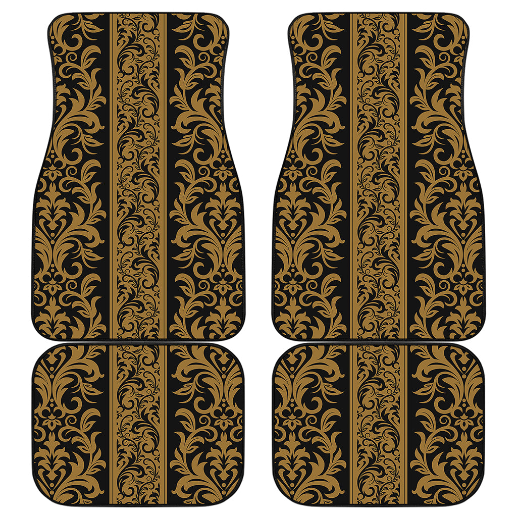 Ornamental Western Damask Print Front and Back Car Floor Mats