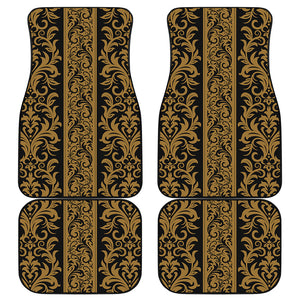 Ornamental Western Damask Print Front and Back Car Floor Mats