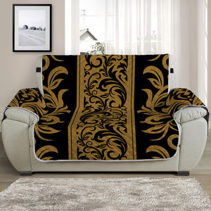 Ornamental Western Damask Print Half Sofa Protector