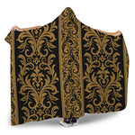 Ornamental Western Damask Print Hooded Blanket