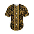 Ornamental Western Damask Print Men's Baseball Jersey