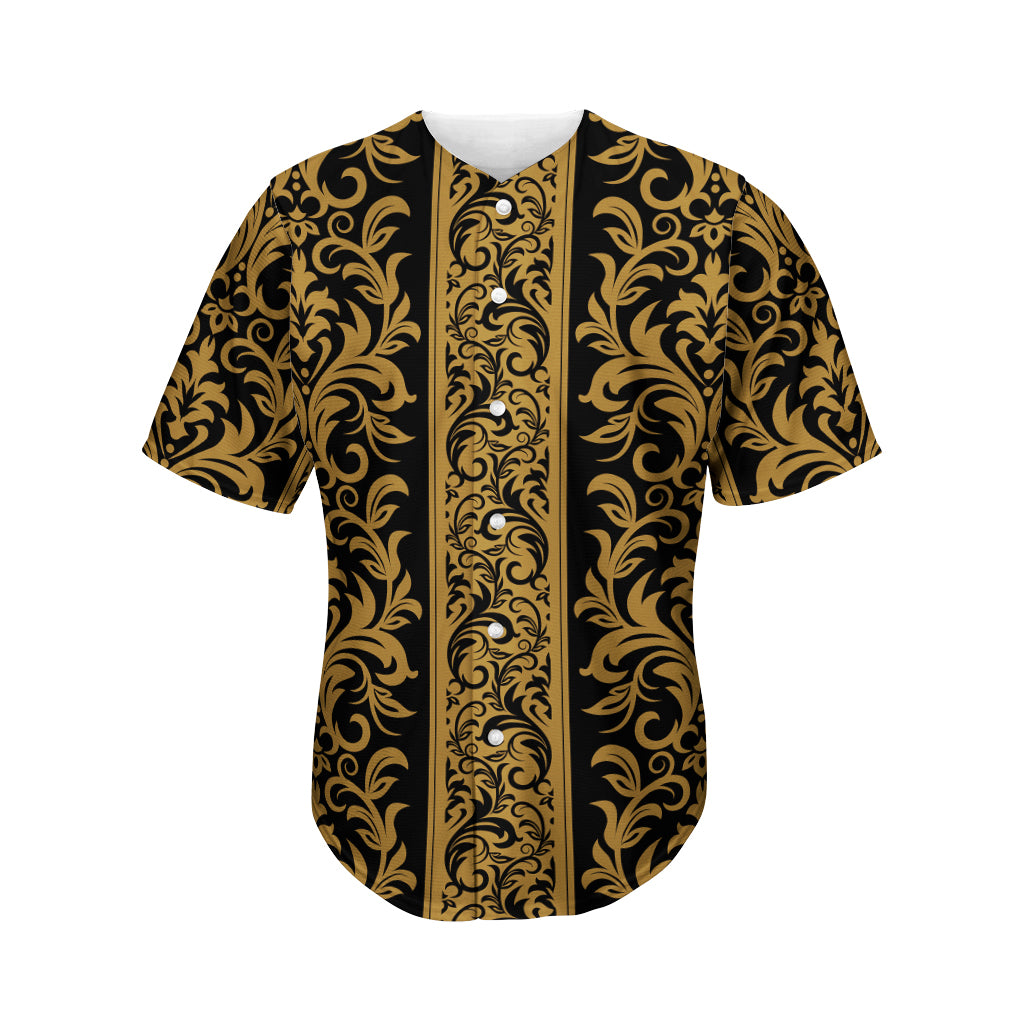 Ornamental Western Damask Print Men's Baseball Jersey