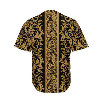 Ornamental Western Damask Print Men's Baseball Jersey