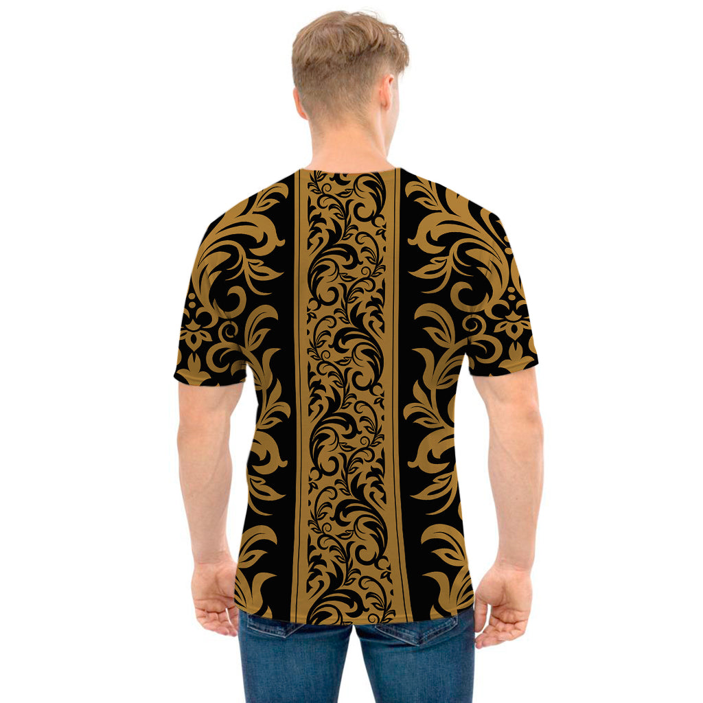 Ornamental Western Damask Print Men's T-Shirt