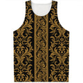 Ornamental Western Damask Print Men's Tank Top