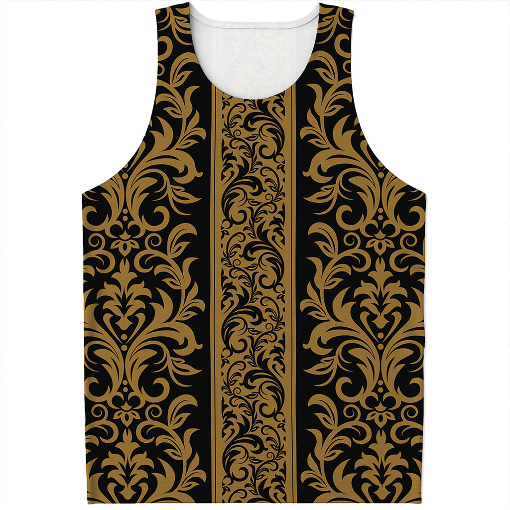 Ornamental Western Damask Print Men's Tank Top