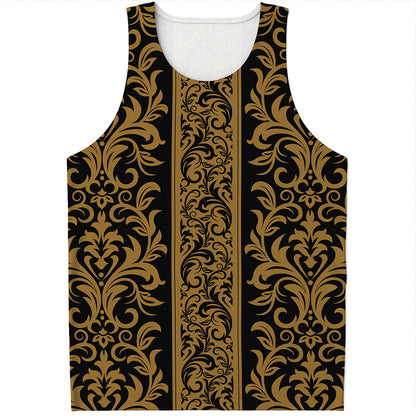 Ornamental Western Damask Print Men's Tank Top