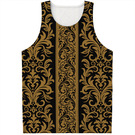 Ornamental Western Damask Print Men's Tank Top