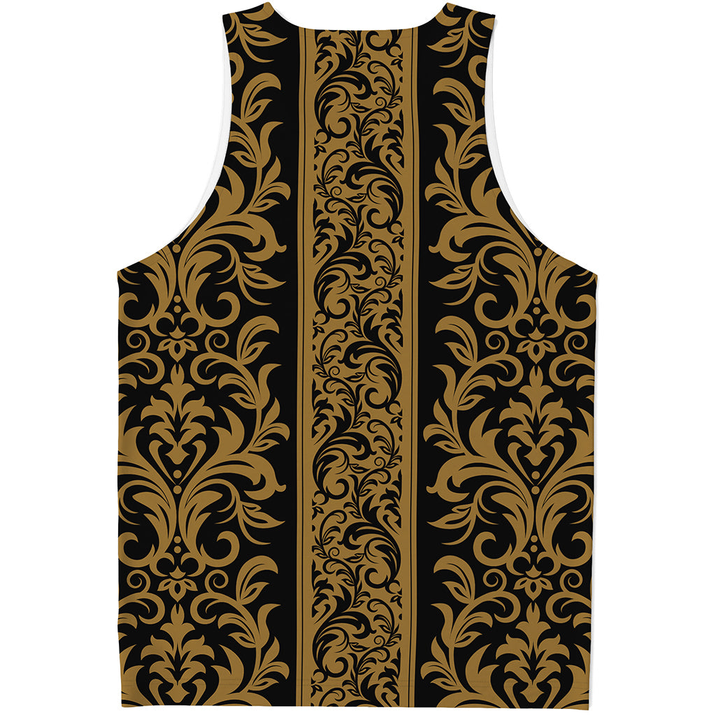 Ornamental Western Damask Print Men's Tank Top
