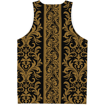Ornamental Western Damask Print Men's Tank Top