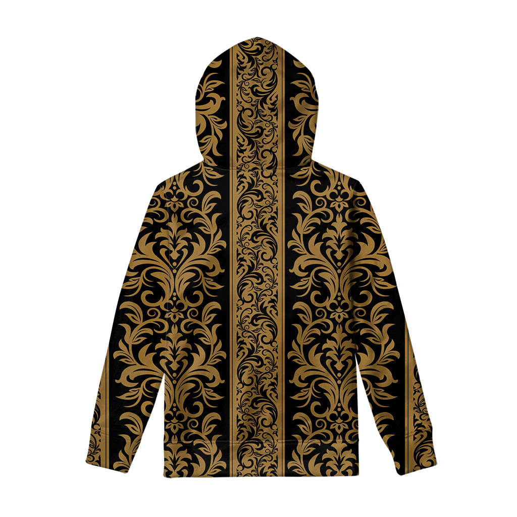 Ornamental Western Damask Print Pullover Hoodie