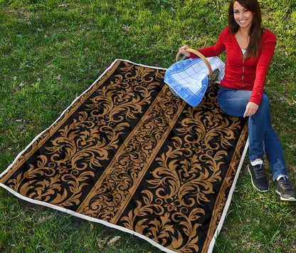 Ornamental Western Damask Print Quilt