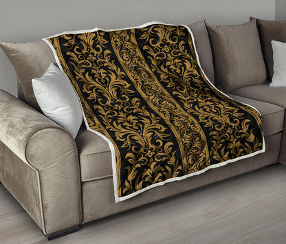 Ornamental Western Damask Print Quilt