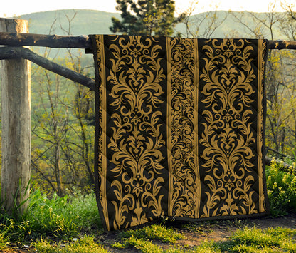 Ornamental Western Damask Print Quilt