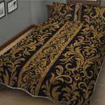 Ornamental Western Damask Print Quilt Bed Set