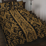 Ornamental Western Damask Print Quilt Bed Set