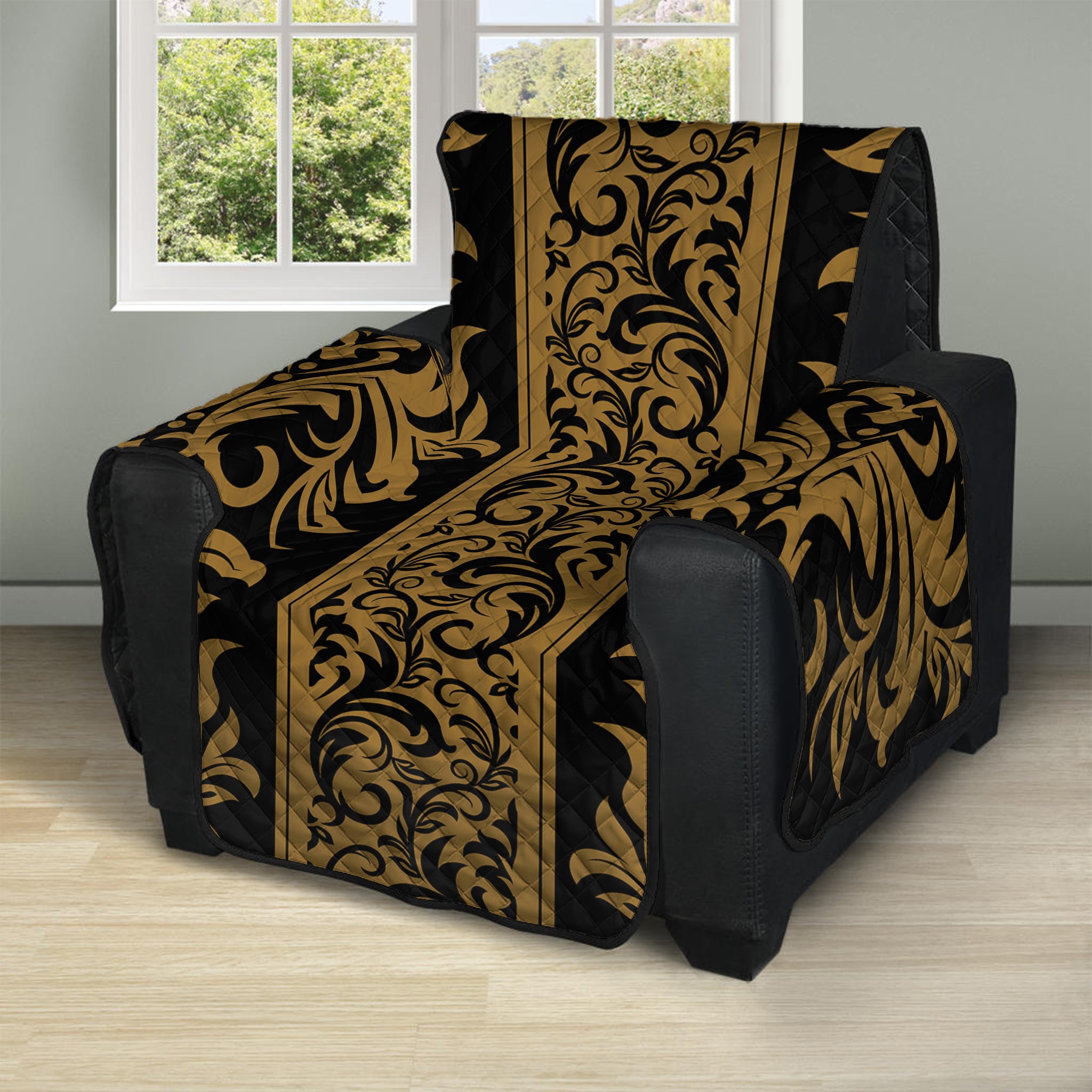 Ornamental Western Damask Print Recliner Protector