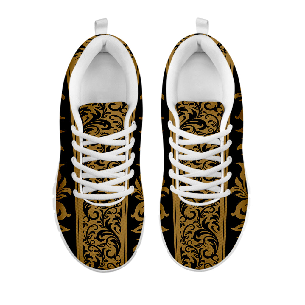 Ornamental Western Damask Print White Sneakers
