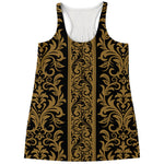 Ornamental Western Damask Print Women's Racerback Tank Top