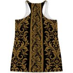 Ornamental Western Damask Print Women's Racerback Tank Top