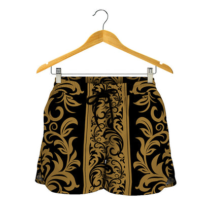 Ornamental Western Damask Print Women's Shorts