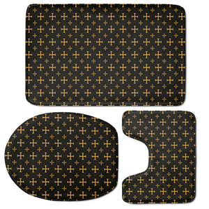 Orthodox Christian Pattern Print 3 Piece Bath Mat Set