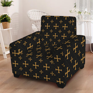 Orthodox Christian Pattern Print Armchair Slipcover