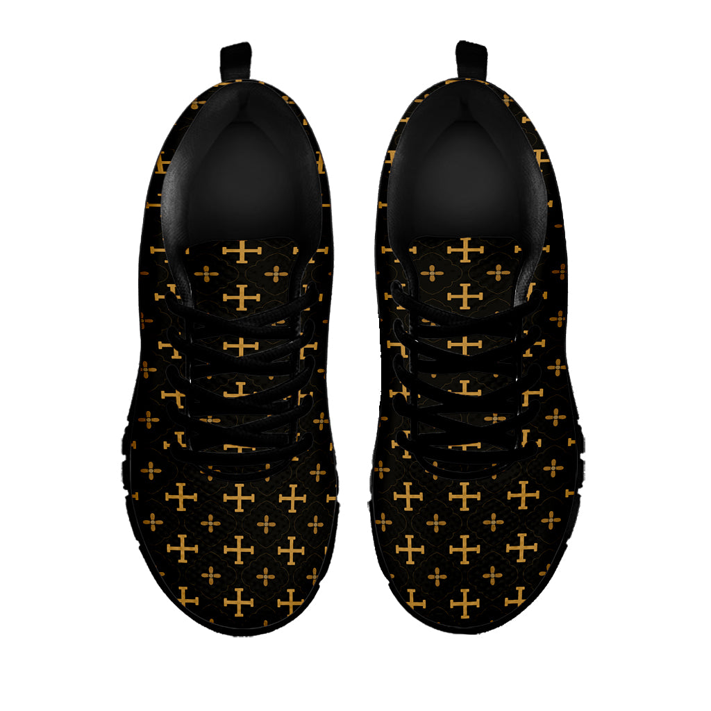 Orthodox Christian Pattern Print Black Sneakers