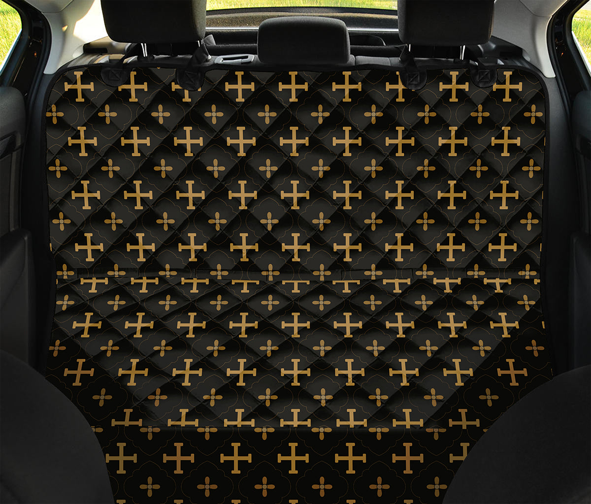 Orthodox Christian Pattern Print Pet Car Back Seat Cover