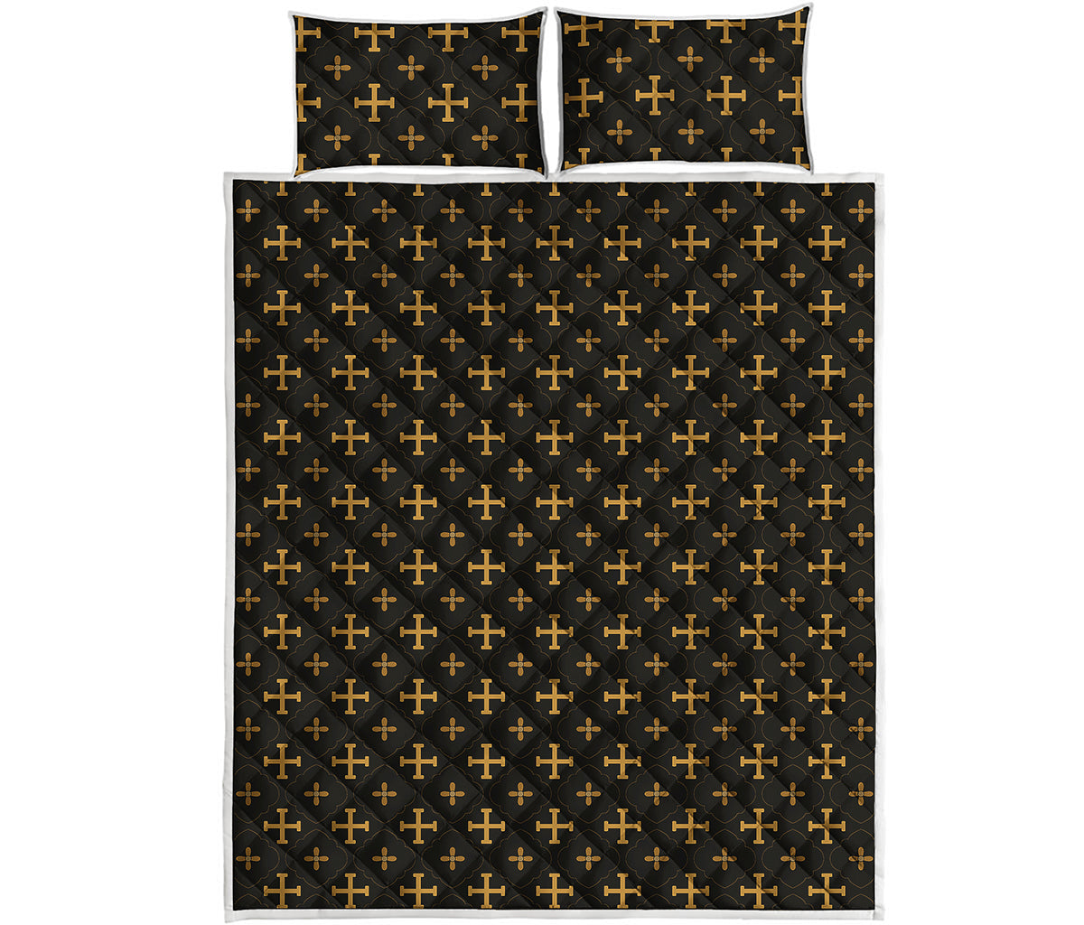 Orthodox Christian Pattern Print Quilt Bed Set