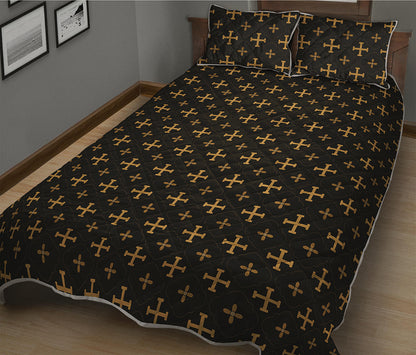 Orthodox Christian Pattern Print Quilt Bed Set