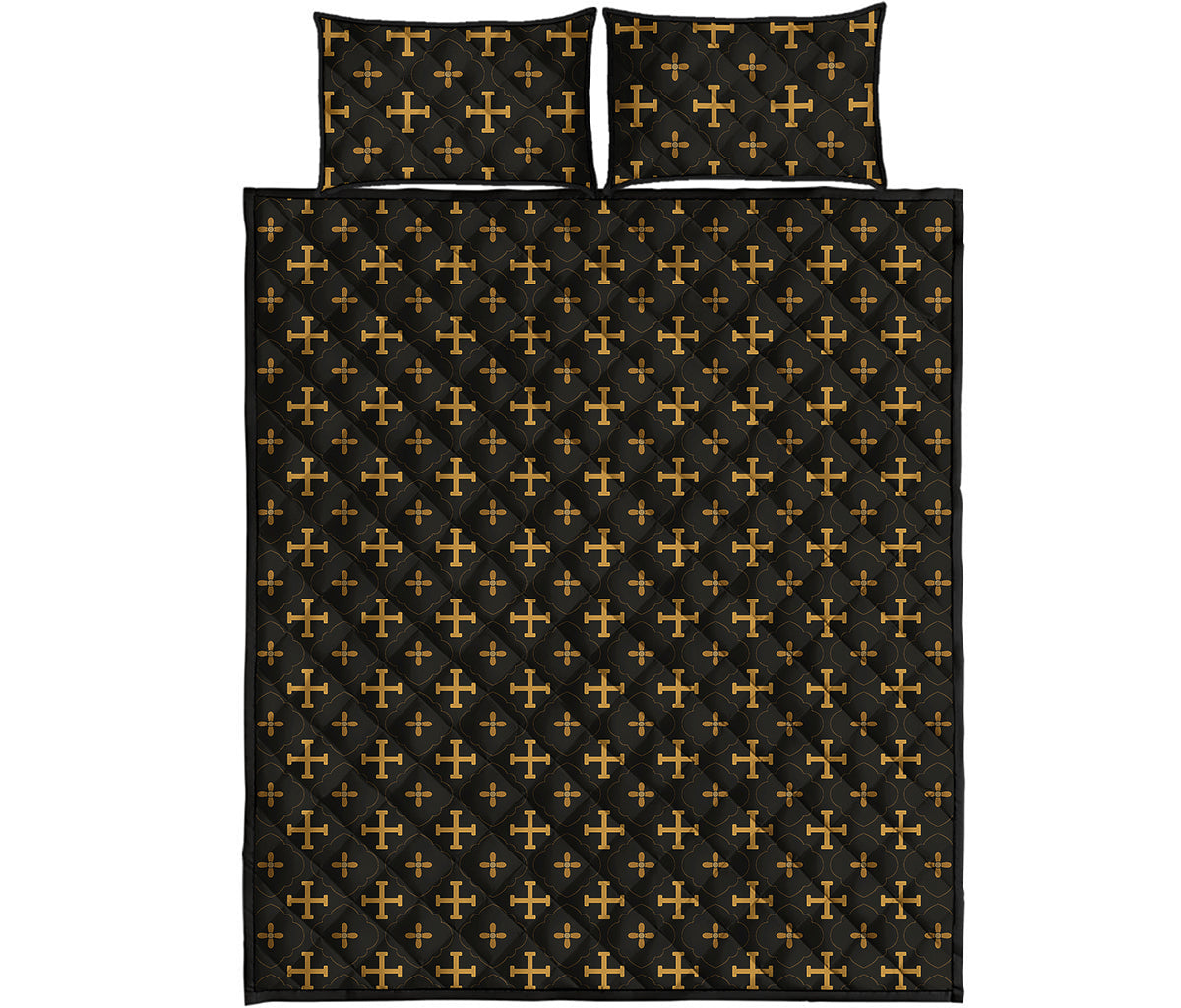 Orthodox Christian Pattern Print Quilt Bed Set