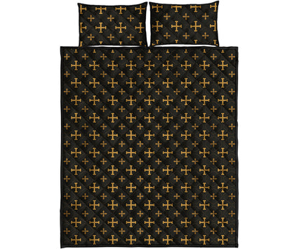 Orthodox Christian Pattern Print Quilt Bed Set