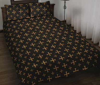 Orthodox Christian Pattern Print Quilt Bed Set